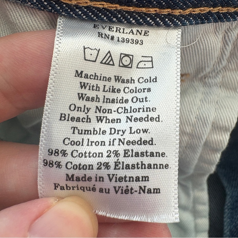 Everlane Mid Rise Straight Denim Jeans Womans 32 Regular Clean Classic Everyday - Picture 7 of 7